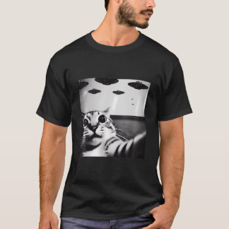 Classic Funny Alien Cat Ufo T-Shirt