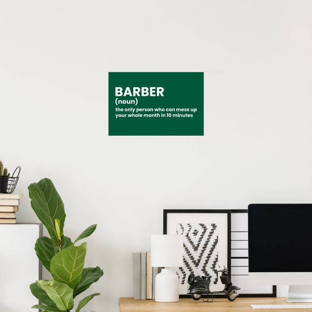 Classic Funny Barber Definition Poster (Home Office)