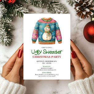 Classic Funny Ugly Sweater Xmas Party Invite