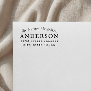 Classic Future Mr Mrs Wedding Return Address Rubber Stamp