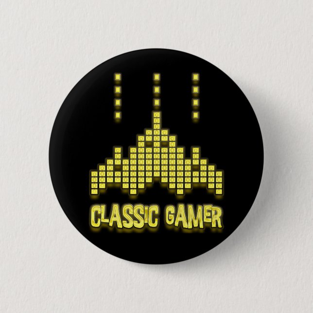 CLASSIC GAMER 6 CM ROUND BADGE (Front)