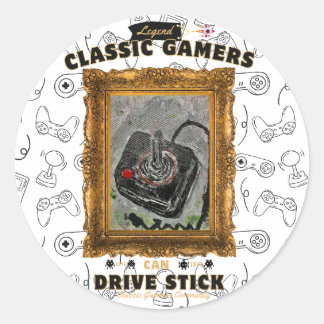 Classic Gamers Birthday Party Groovy Vision  Round Sticker