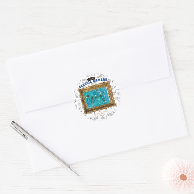 Classic Gamers Birthday Party Label (Envelope)