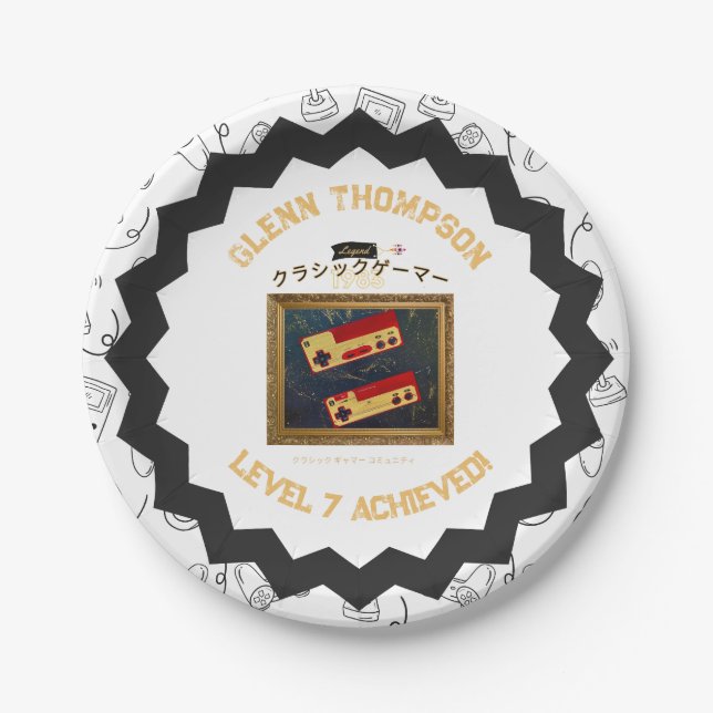 Classic Gamers Birthday Party Plates (Front)