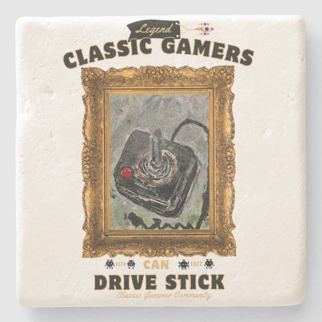 Classic Gamers Groovy Vision Stone Coaster (Front)