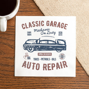 Classic Garage Auto Repair Napkin