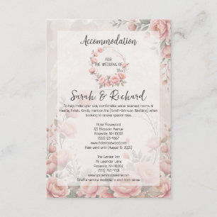 Classic Garden Blush Wedding Accommodation Enclosure Card