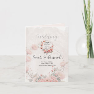 Classic Garden Bright White Folded Wedding Program Thank You Card
