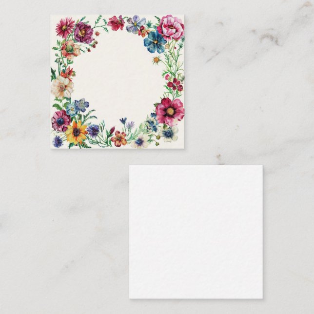 Classic Garden Flowers Frame Card (Front/Back)