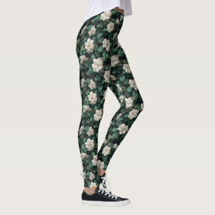 Classic Gardenias Aesthetic Fitness Attire Leggings