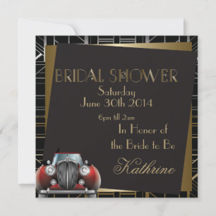 Classic Gatsby Deco Wedding Bridal Shower Invitation