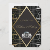 Classic Gatsby Deco Wedding Invitation
