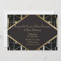 Classic Gatsby Deco Wedding Invitation Simple