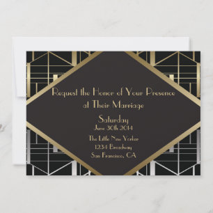 Classic Gatsby Deco Wedding Invitation Simple