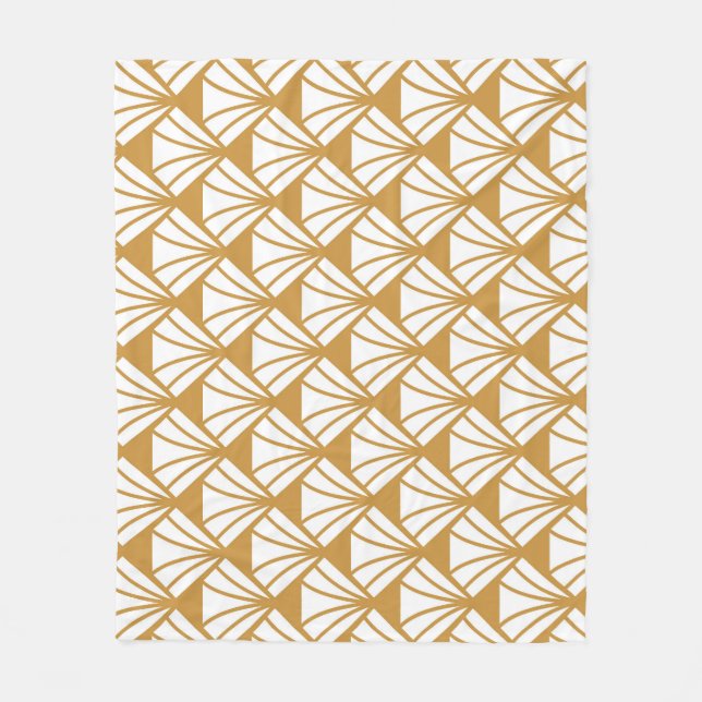 Classic Geometric: Art Deco Elegance. Fleece Blanket (Front)