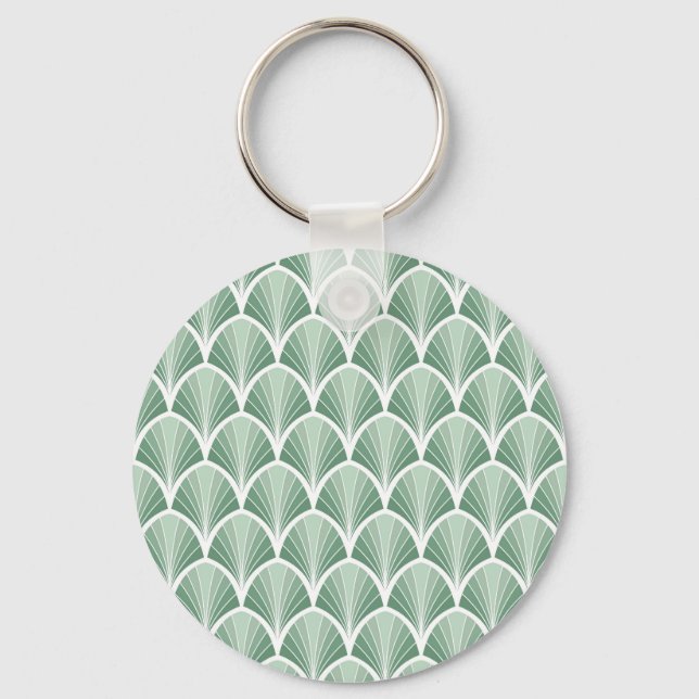 Classic Geometric: Art Deco Seamless Style Key Ring (Front)