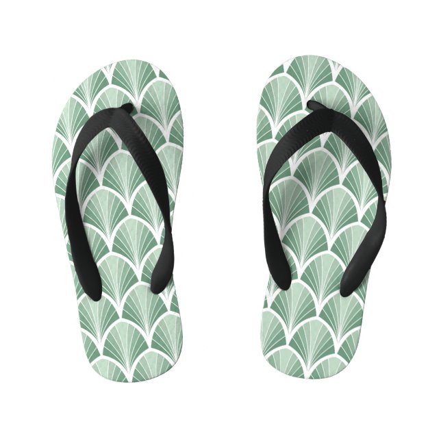 Classic Geometric: Art Deco Seamless Style Kid's Flip Flops (Footbed)