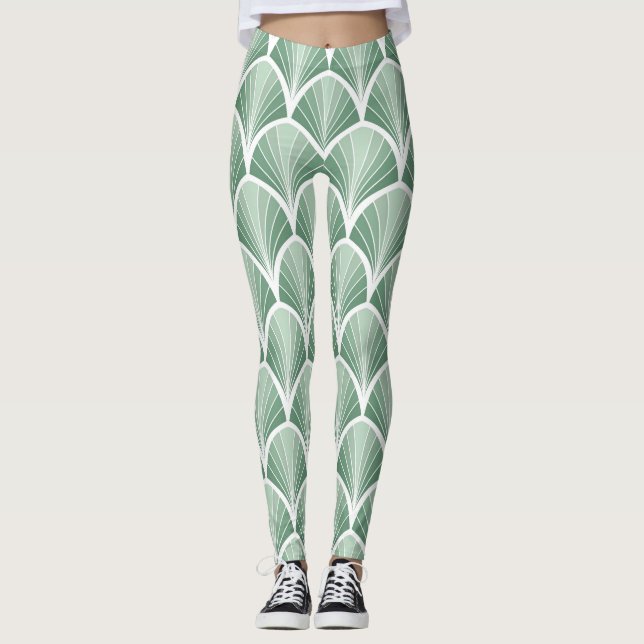 Classic Geometric: Art Deco Seamless Style Leggings (Front)