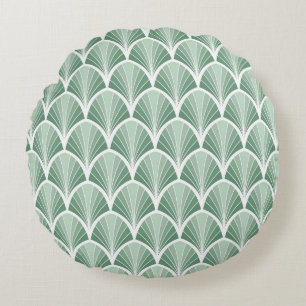 Classic Geometric: Art Deco Seamless Style Round Cushion