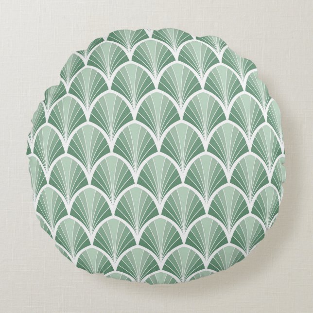 Classic Geometric: Art Deco Seamless Style Round Cushion (Front)