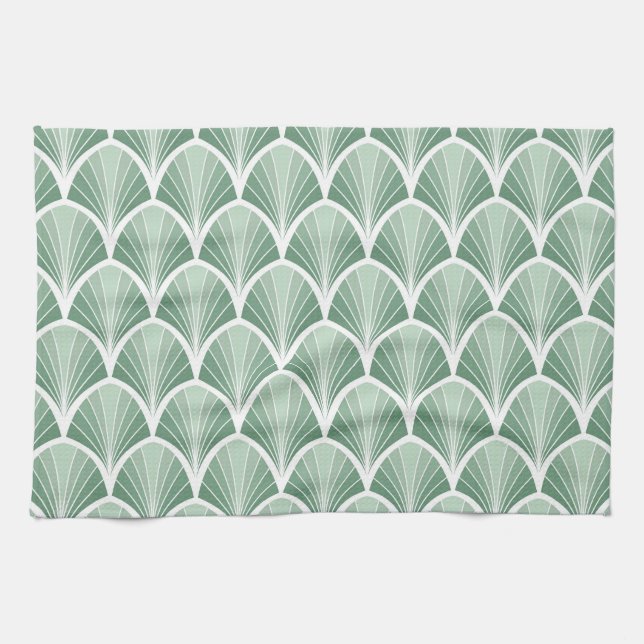Classic Geometric: Art Deco Seamless Style Tea Towel (Horizontal)