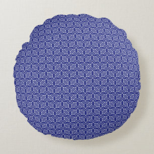 Classic Geometric Lattice & Diamond Micro-Pattern Round Cushion