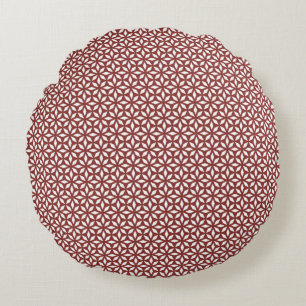 Classic Geometric Lattice & Diamond Micro-Pattern Round Cushion