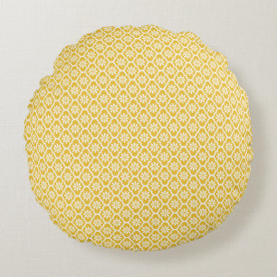 Classic Geometric Lattice & Diamond Micro-Pattern Round Cushion