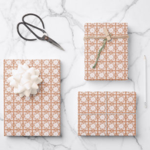 Classic Geometric Lattice & Diamond Micro-Pattern Wrapping Paper Sheet