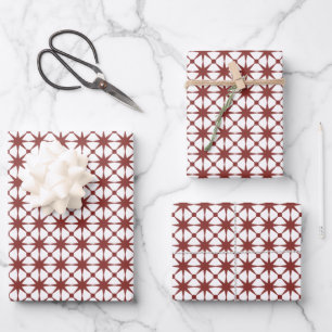 Classic Geometric Lattice & Diamond Micro-Pattern Wrapping Paper Sheet