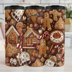 Classic Gingerbread Cookie Spread Thermal Tumbler