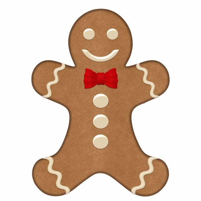 Classic Gingerbread Man Shaped Holiday Magnet Photo Sculpture Magnet (Front)