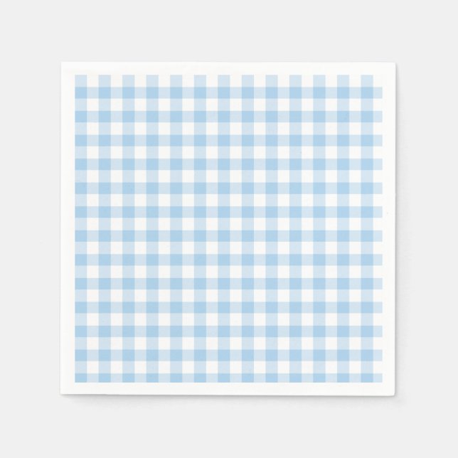 Classic Gingham Baby Blue Napkin (Front)