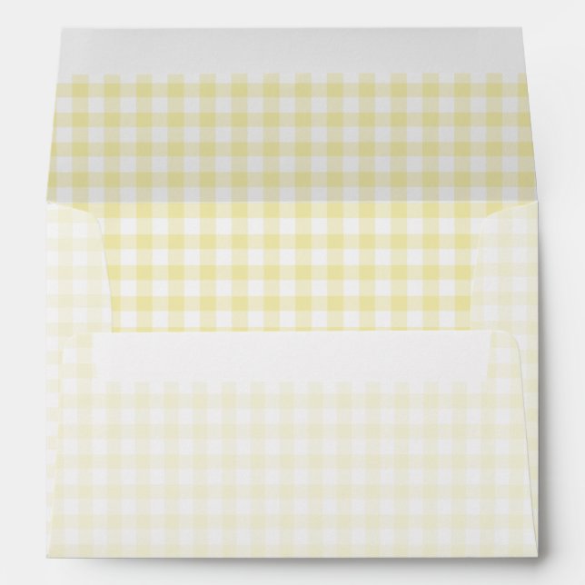 Classic Gingham Butter Yellow Envelope (Back (Bottom))