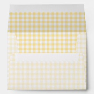 Classic Gingham Canary Yellow Envelope