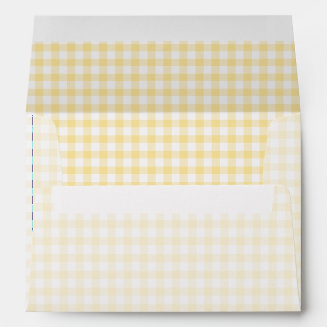 Classic Gingham Canary Yellow Envelope (Back (Bottom))