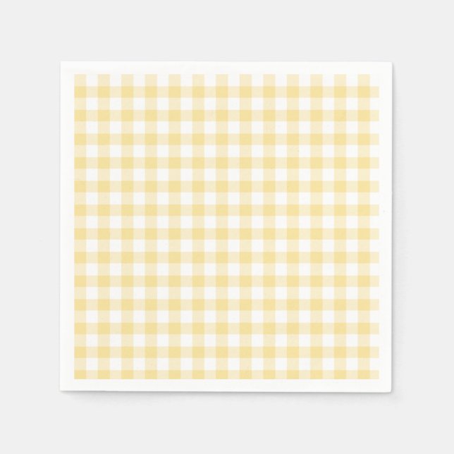 Classic Gingham Canary Yellow Napkin (Front)