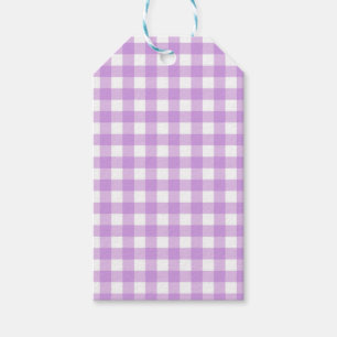 Classic Gingham Check Plaid Pattern Lilac Gift Tags