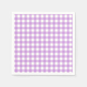 Classic Gingham Check Plaid Pattern Lilac  Napkin