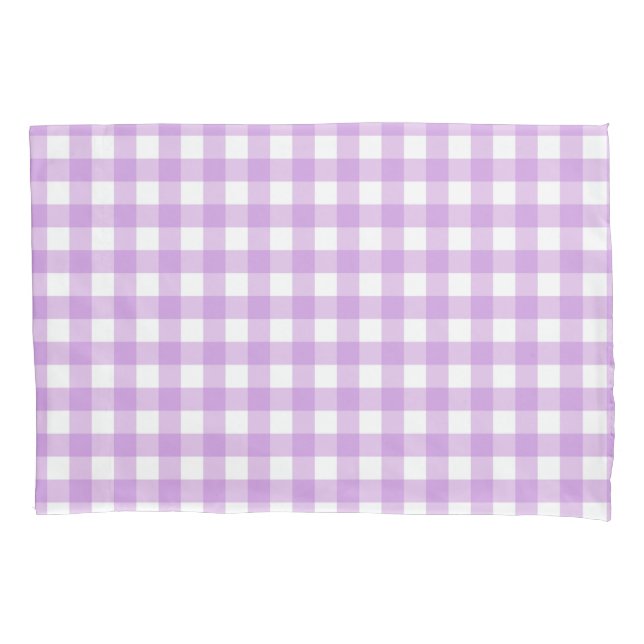 Classic Gingham Check Plaid Pattern Lilac    Pillowcase (Front)
