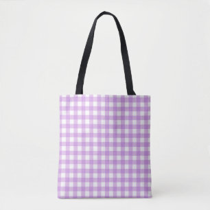 Classic Gingham Check Plaid Pattern Lilac    Tote Bag