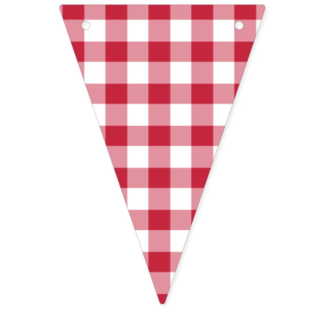 Classic Gingham Cherry Red Bunting (First Flag)