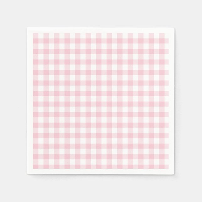 Classic Gingham Classical Pink Napkin (Front)