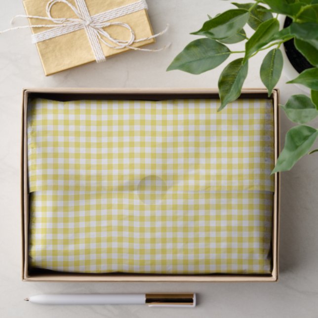Classic Gingham Golden Yellow Tissue Paper (Gift)