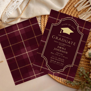 Classic Gingham Graduation Party 2026 Invitation