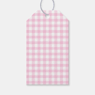 Classic Gingham Light Pink Gift Tag