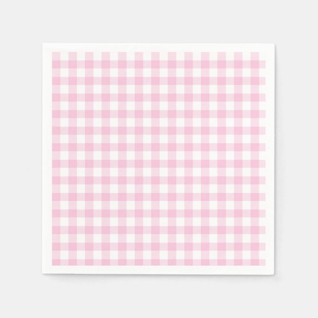 Classic Gingham Light Pink Napkin (Front)