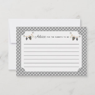 Classic Gingham Little Boo Halloween Baby Shower  Advice Card