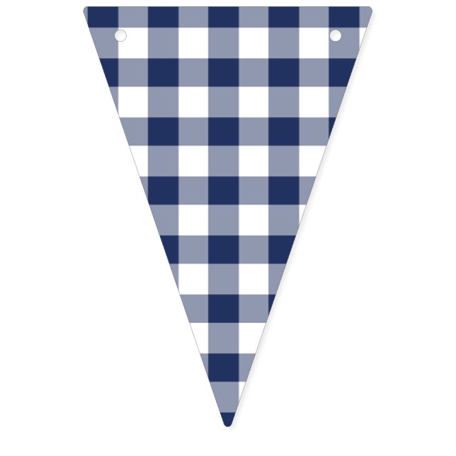 Classic Gingham Navy Blue Bunting (First Flag)