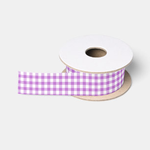 Classic Gingham Orchid Purple Satin Ribbon